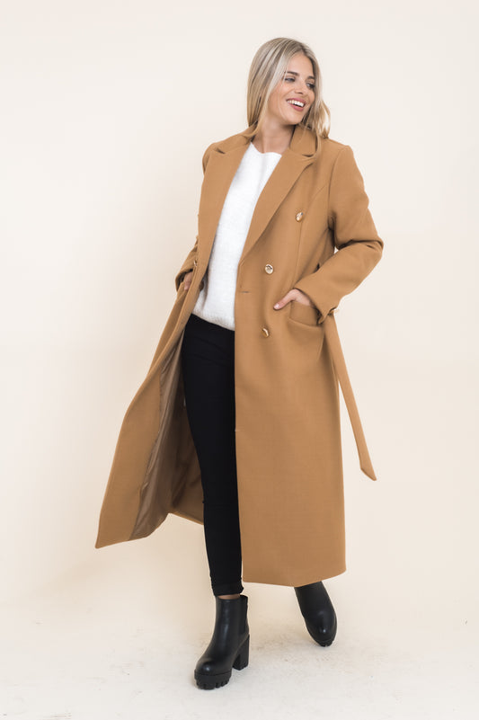 Παλτό μάλλινο με ζώνη