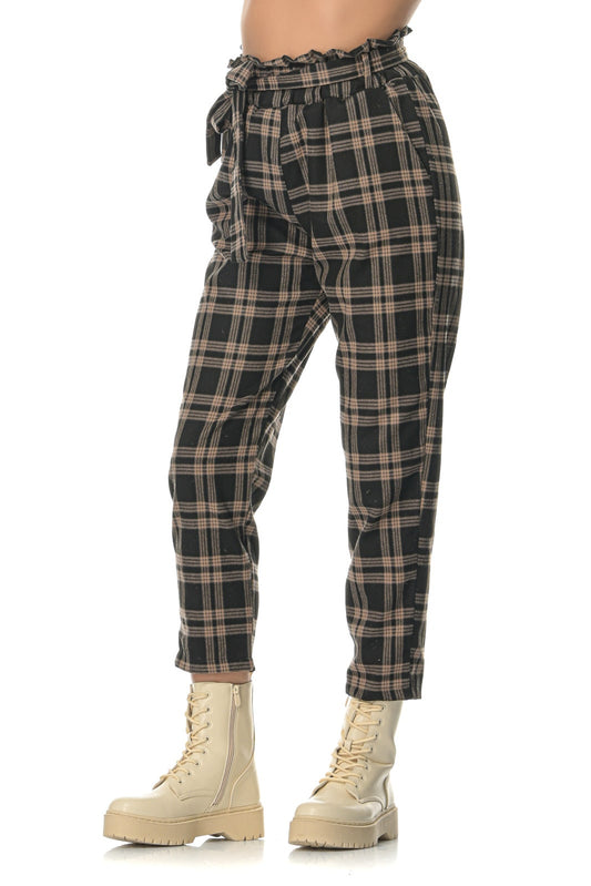 Παντελόνι ψηλόμεσο καρό