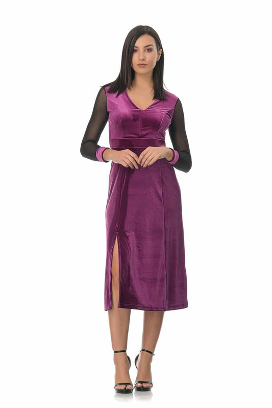 Φόρεμα midi βελουτέ