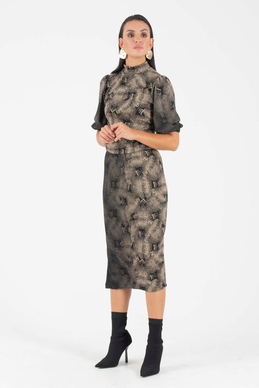 Σετ τοπ - φούστα printed