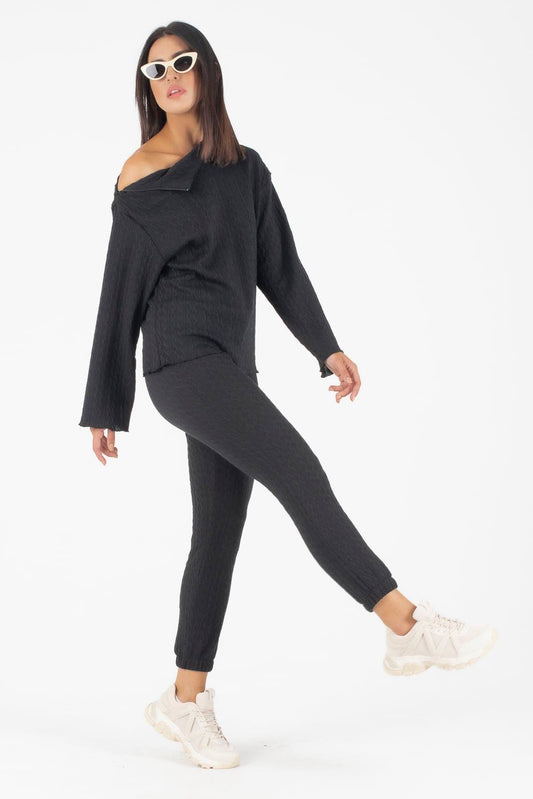 Σετ πλεκτό μπλούζα - παντελόνι