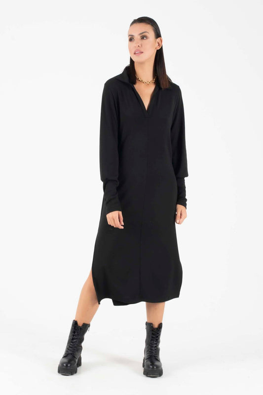 Φόρεμα midi με γιακά