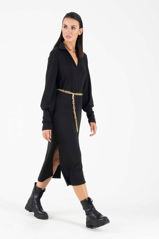 Φόρεμα midi με γιακά