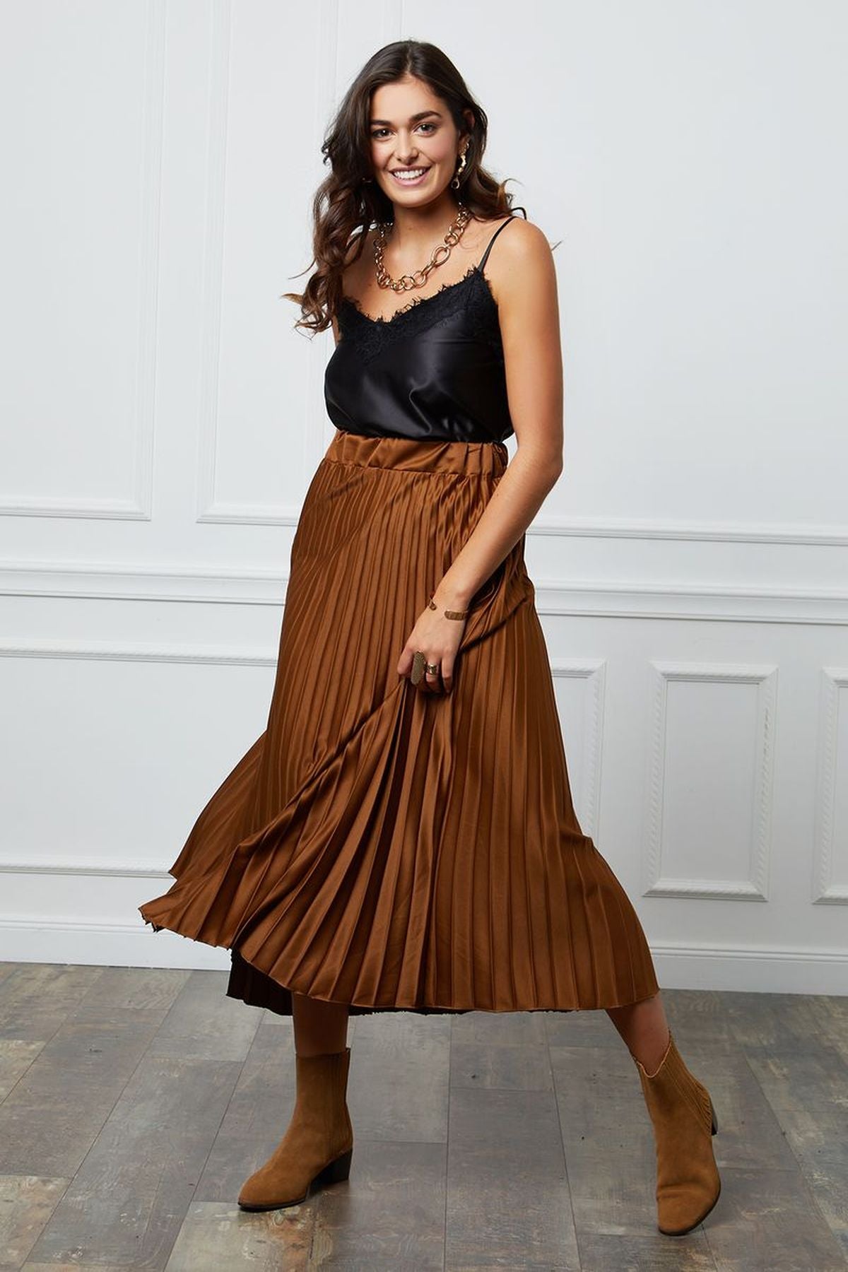 Φούστα maxi πλισέ