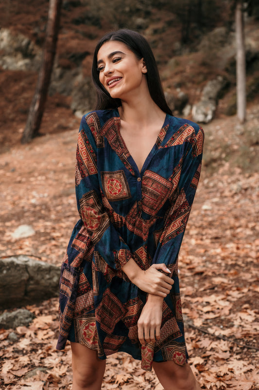 Φόρεμα mini πολύχρωμο