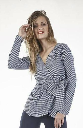 Μπλούζα κρουαζέ με διπλό φιόγκο