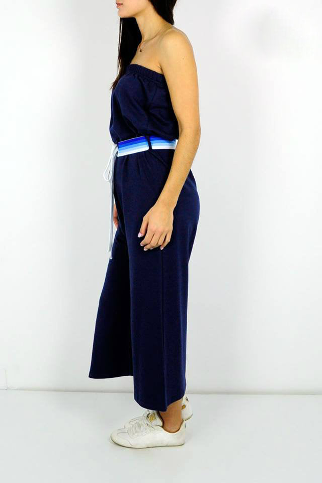 Ολόσωμη φόρμα strapless με ζώνη