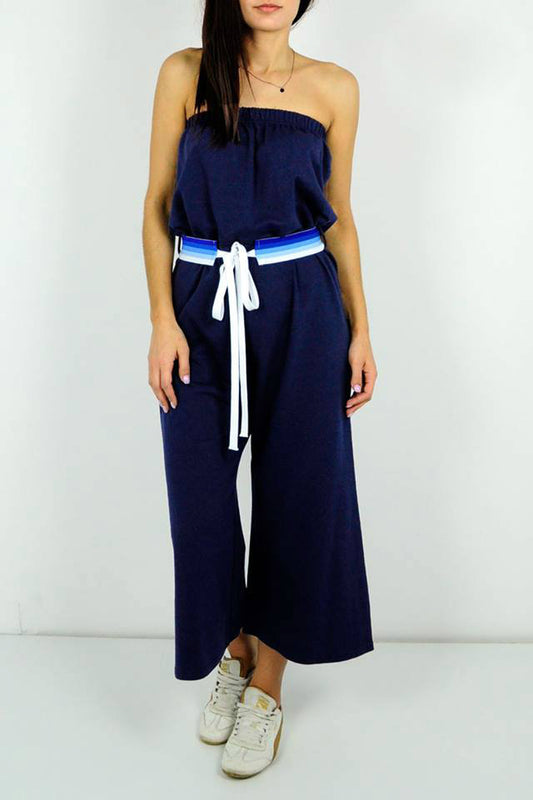 Ολόσωμη φόρμα strapless με ζώνη