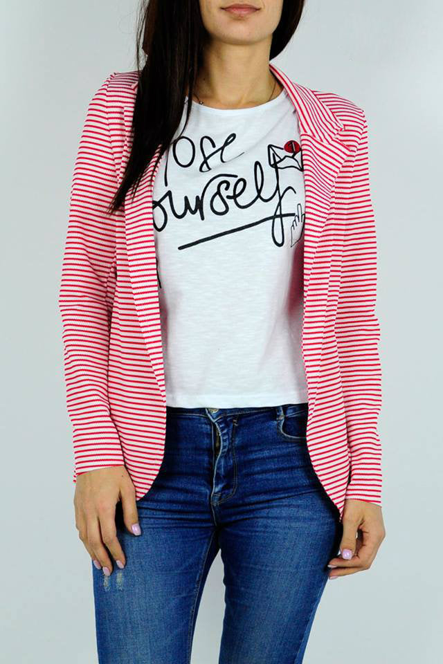 Σακάκι ριγέ με πέτα ανοιχτού τύπου