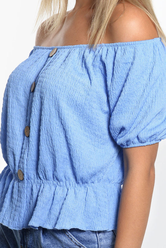 Τοπ έξωμο με φουσκωτά μανίκια