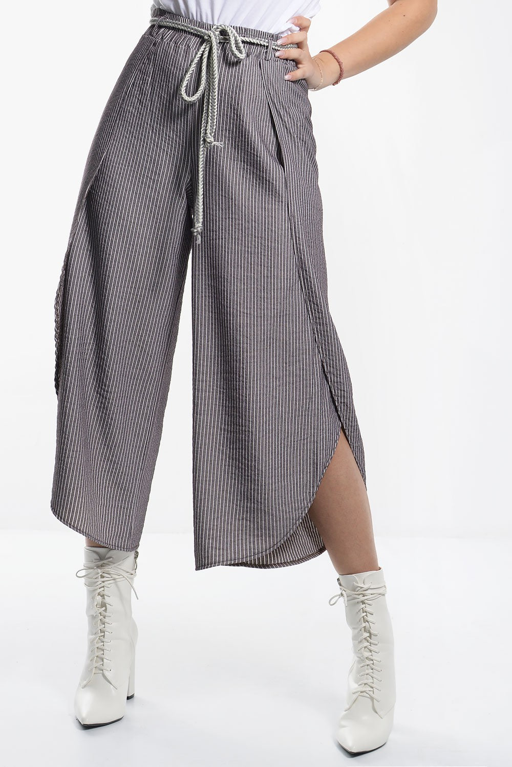 Ζιπ κιλότ ριγέ