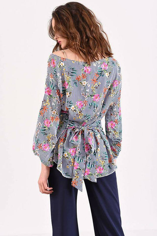 Μπλούζα floral με δέσιμο