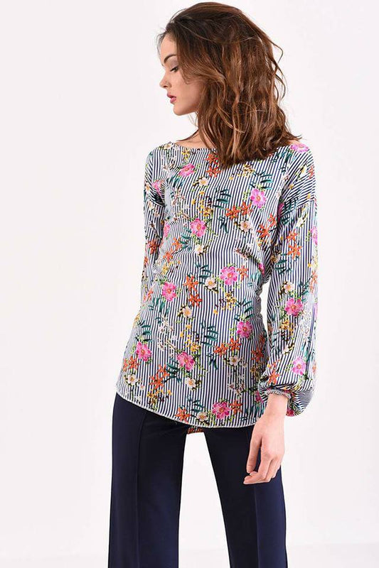 Μπλούζα floral με δέσιμο