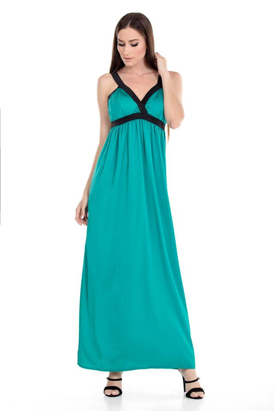 Φόρεμα maxi με V