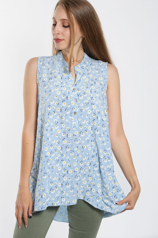 Μπλούζα floral αμάνικη