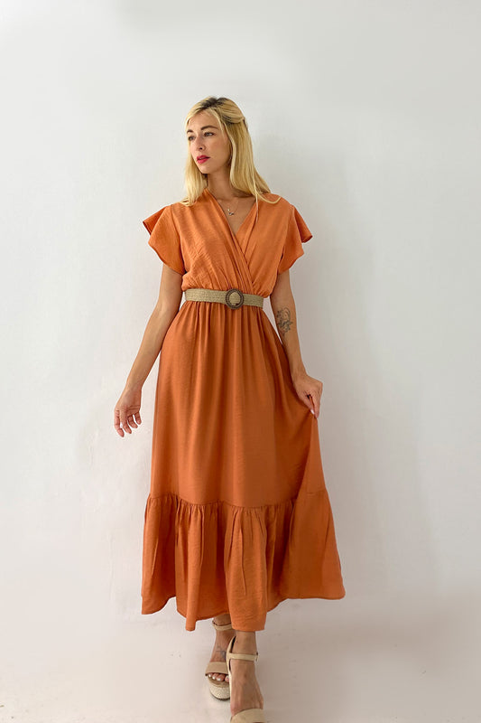 Φόρεμα maxi κρουαζέ