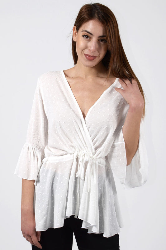 Μπλούζα κρουαζέ πουά