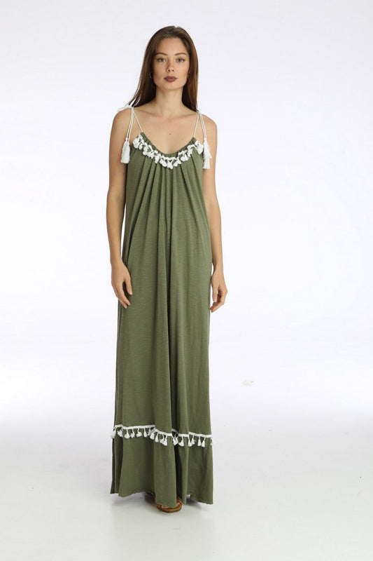 Φόρεμα maxi με τρέσσα