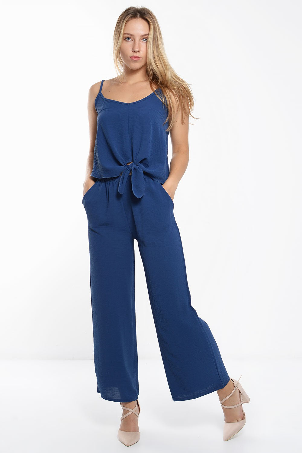 Σετ top cropped - παντελόνα