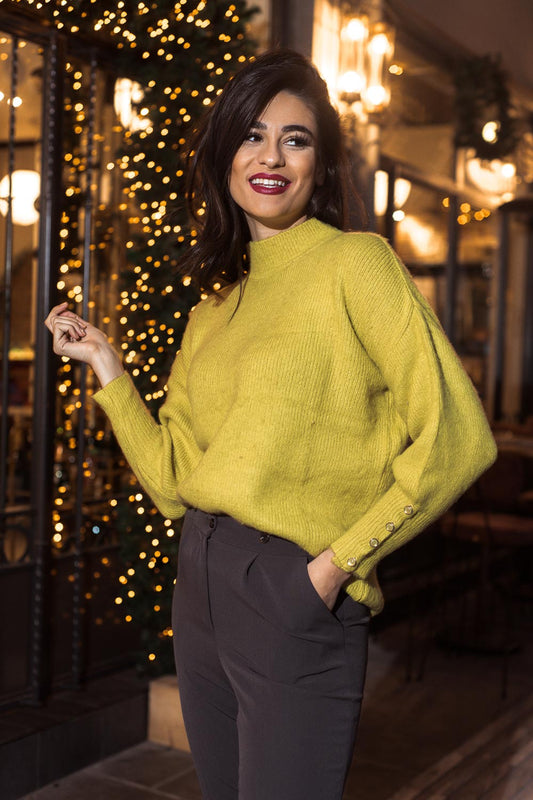 Πλεκτή μπλούζα oversized μάλλινη κασμίρ