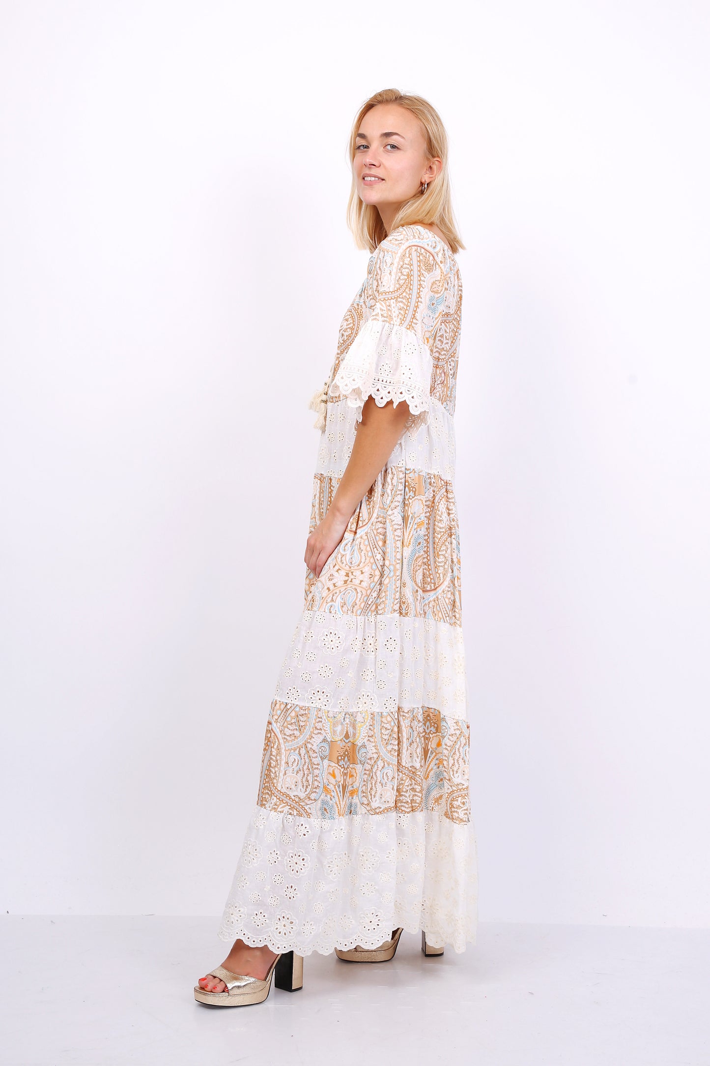 Φόρεμα maxi boho με κέντημα