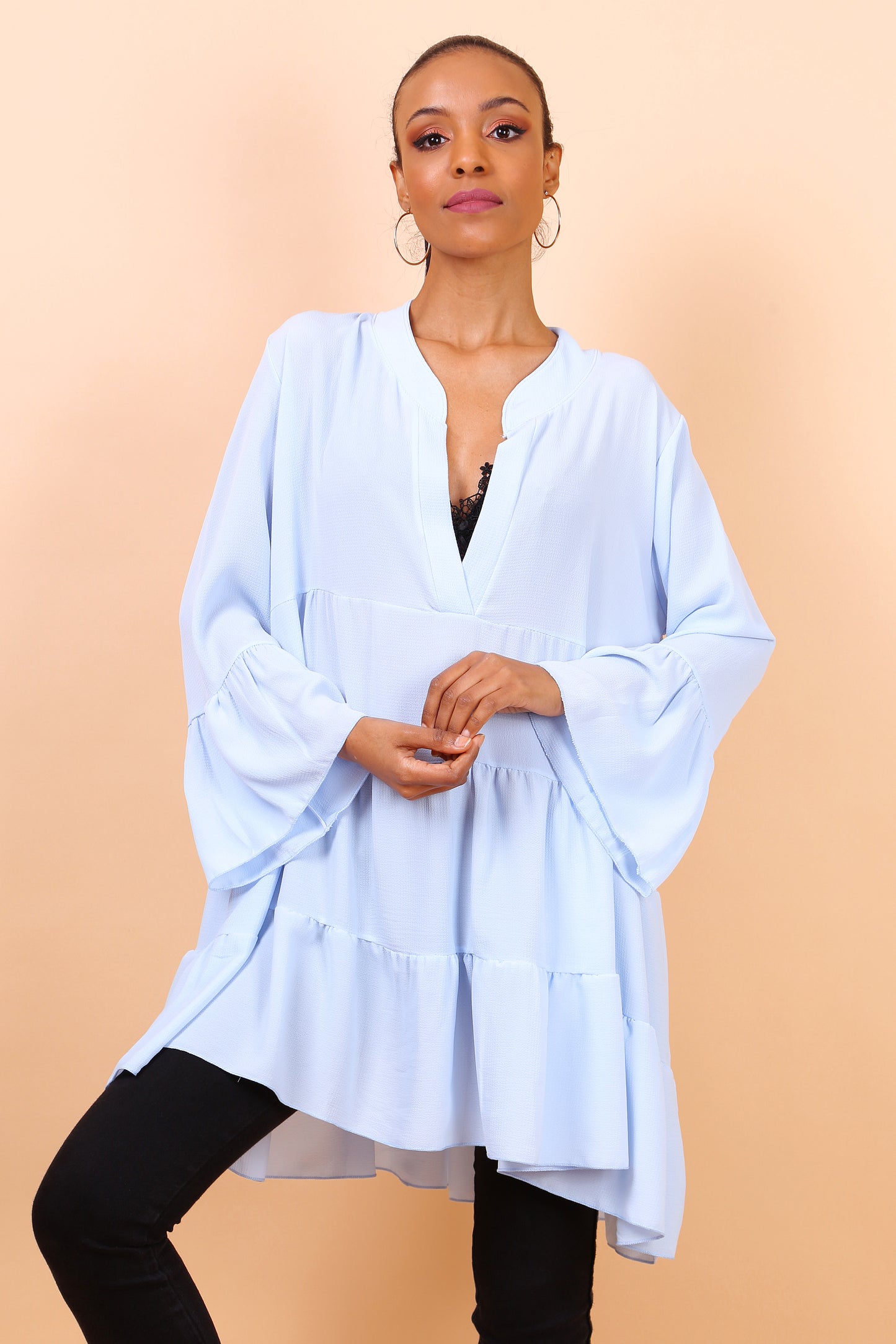 Shirt dress με βολάν