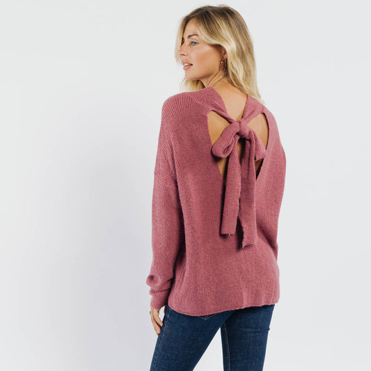 Μπλούζα πλεκτή με δέσιμο στην πλάτη