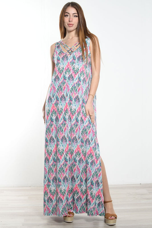 Φόρεμα maxi εμπριμέ