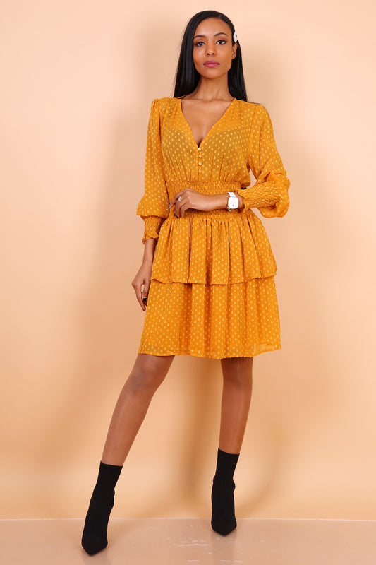 Φόρεμα mini με ανάγλυφο πουά