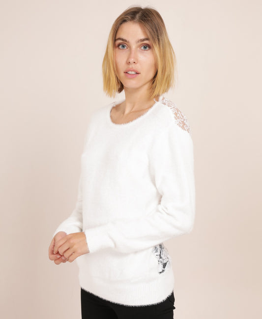 Μπλούζα χνουδωτή με δανδέλα στην πλάτη