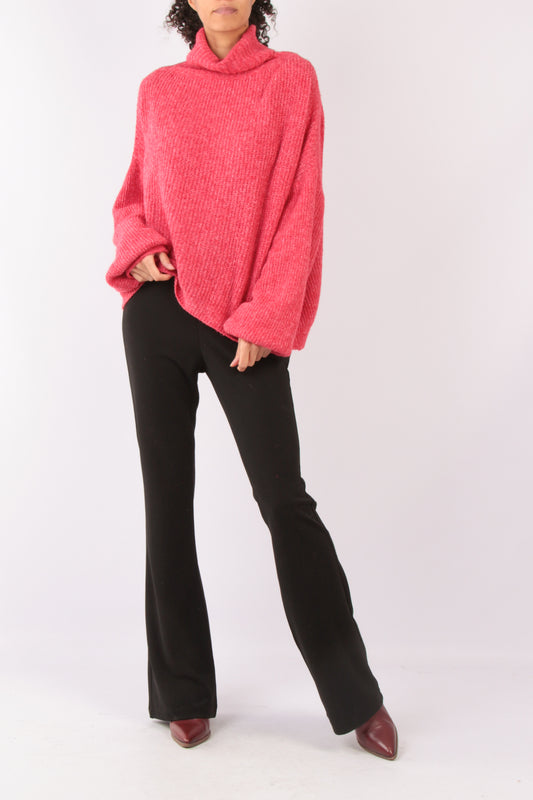 Πλεκτή μπλούζα με χαλαρό ζιβάγκο