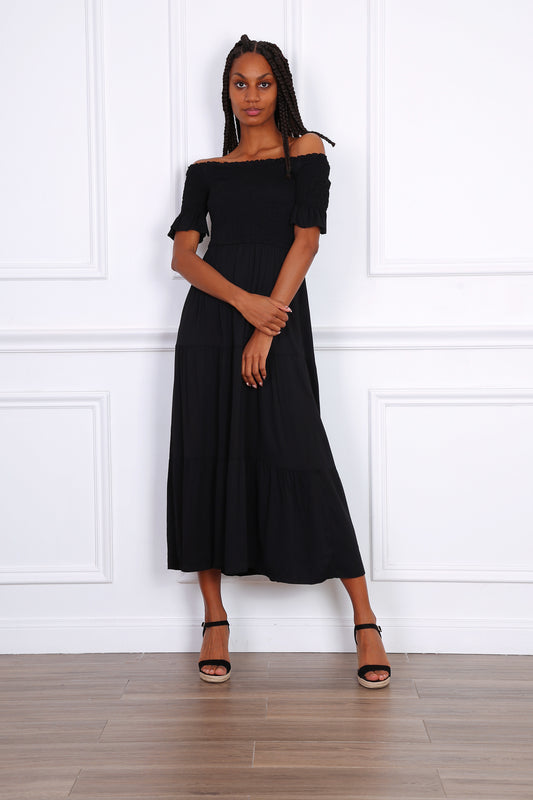 Φόρεμα maxi έξωμο