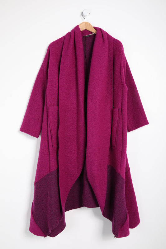 Παλτό midi δίχρωμο oversized