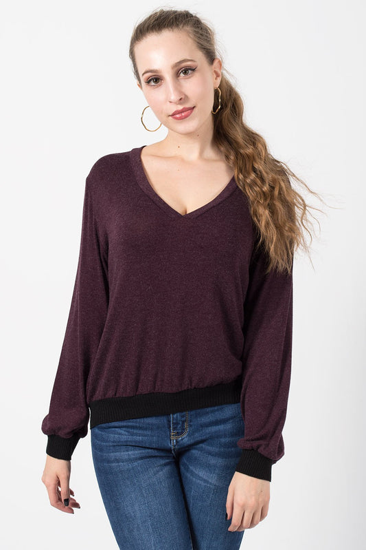 Μπλούζα μακρυμάνικη με διχρωμία