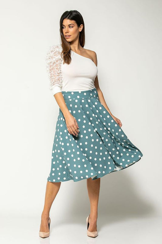 Φούστα midi πουά