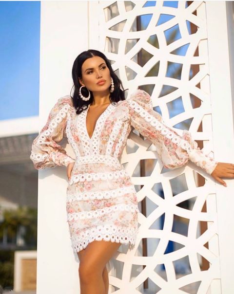 Φόρεμα floral mini με δανδέλα