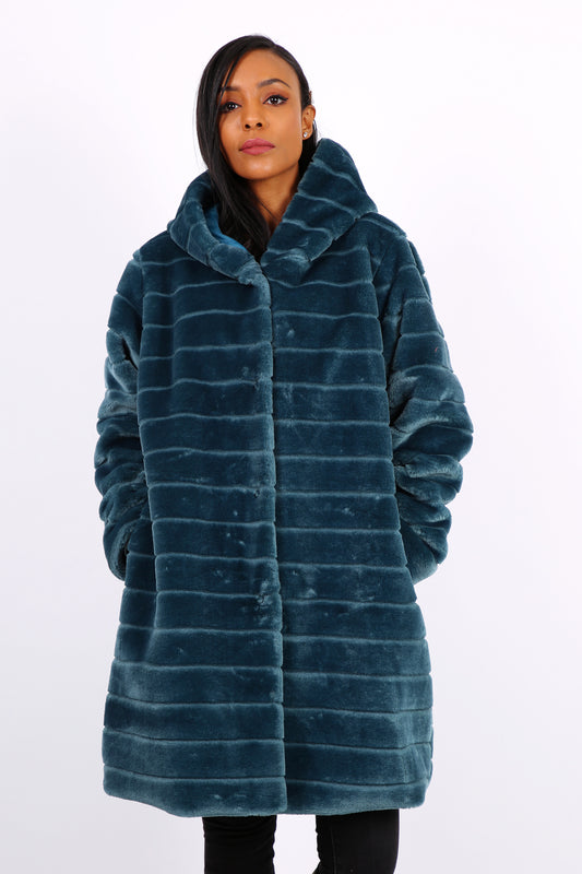 Παλτό midi από faux γούνα