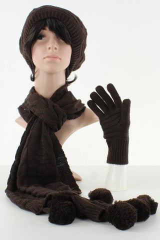 Σετ κασκόλ - σκούφος - γάντια