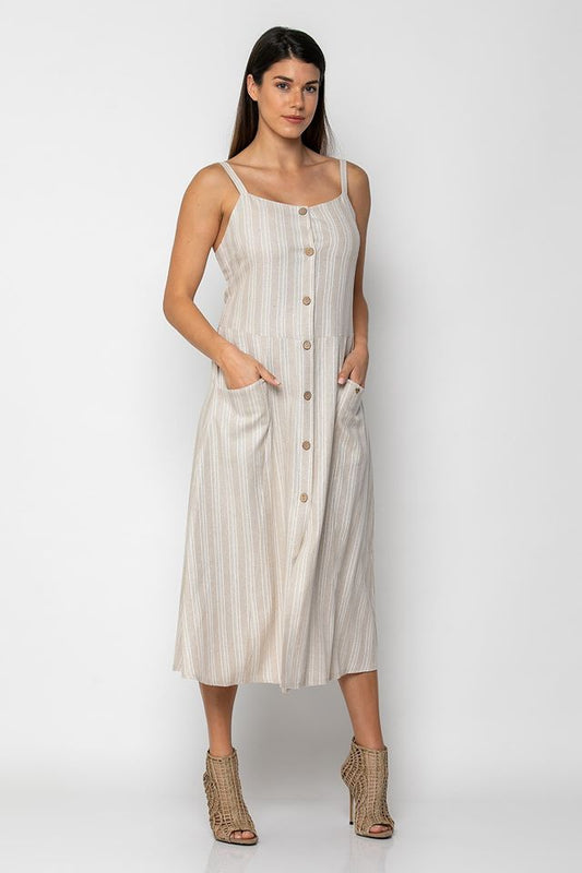 Φόρεμα midi ριγέ