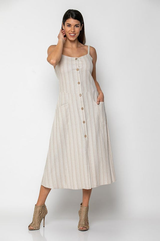 Φόρεμα midi ριγέ