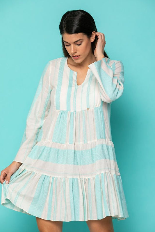 Φόρεμα midi ριγέ