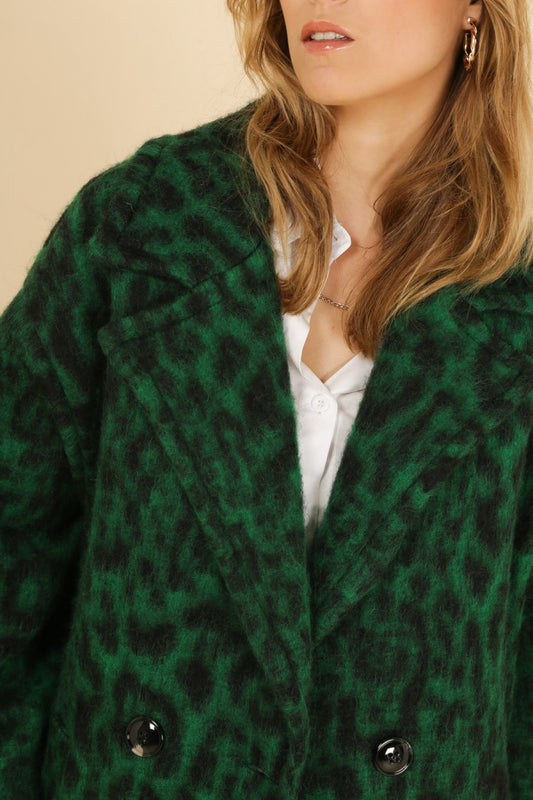 Παλτό μάλλινο animal printed