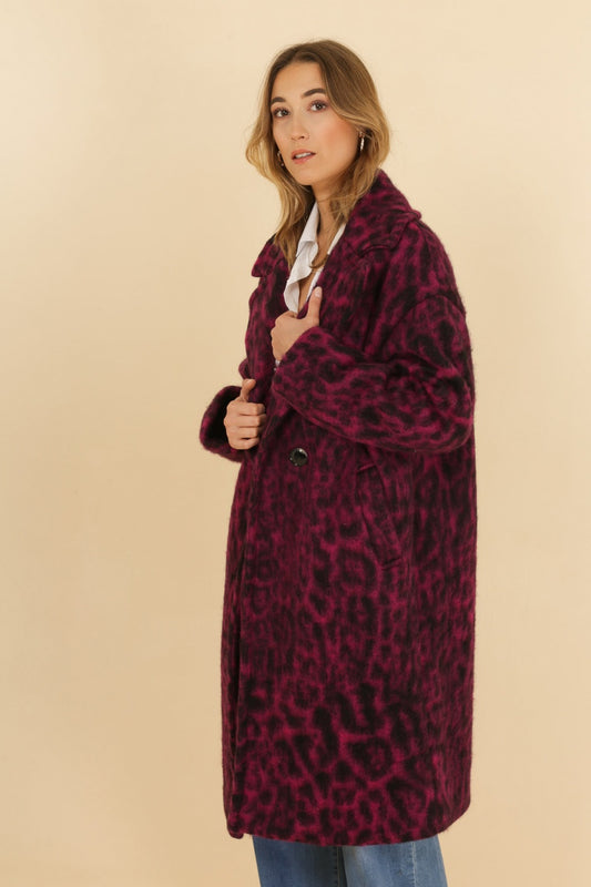 Παλτό μάλλινο animal printed