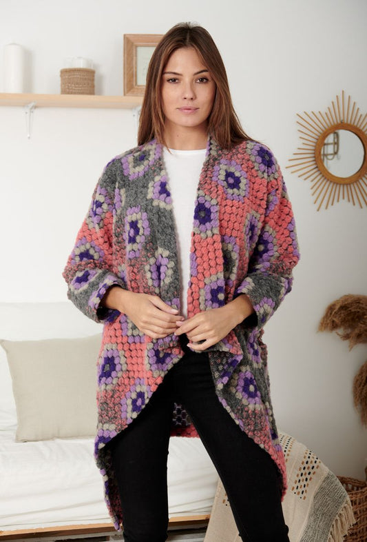Ζακέτα μπουκλέ πολύχρωμη