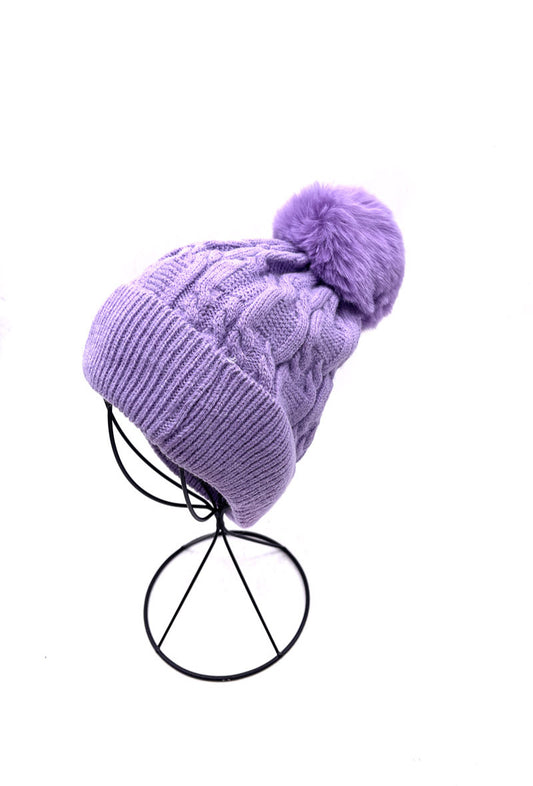 Σκούφος πλεκτός με pom pom