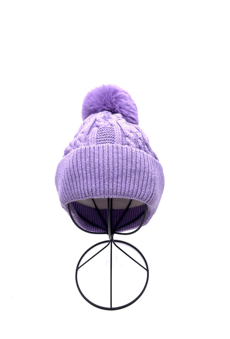 Σκούφος πλεκτός με pom pom