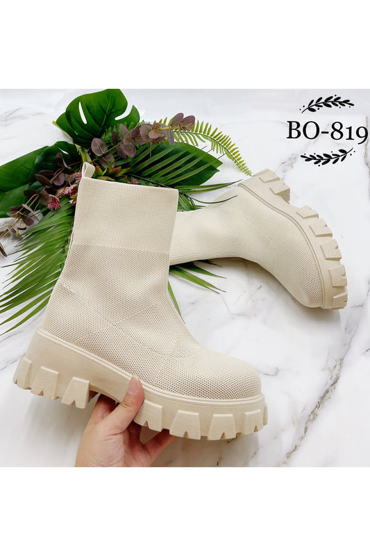 Μποτάκι τρακτερωτό με ύφασμα