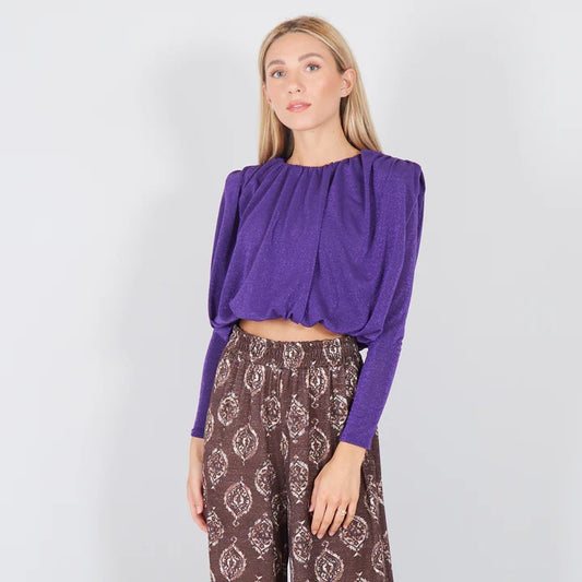 Μπλούζα cropped lurex