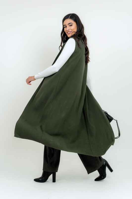 Καζάκα πλεκτή αμάνικη maxi