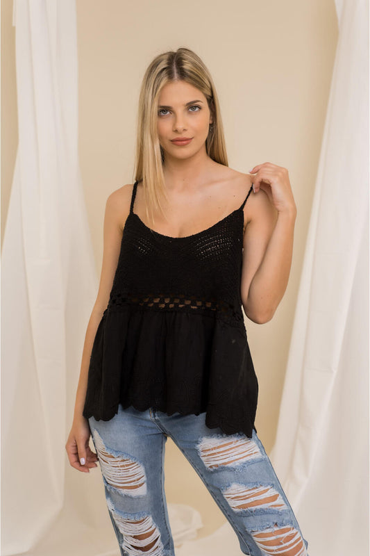 Τοπ πλεκτό με δανδέλα